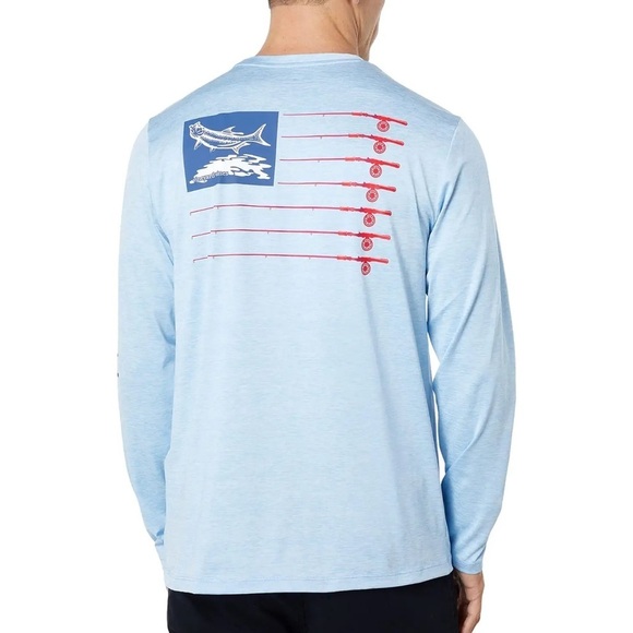 Vineyard Vines Long Sleeve Tarpon Red Flag Harbor T-Shirt  Sz L. - Picture 1 of 7